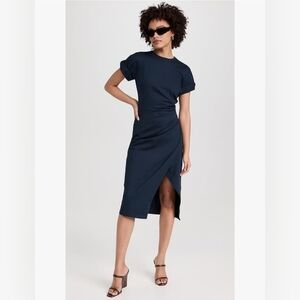 FRAME Faux Wrap Midi Dress Size S